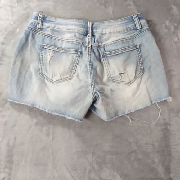 Est 1946 Womens Distressed Raw Hem Denim Jean Shorts‎ Size 6 Light Wash Casual - Picture 8 of 12
